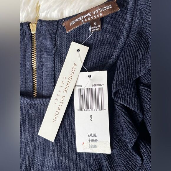 Adrienne Vittadini NWT navy sleeveless dress size small - Picture 7 of 10